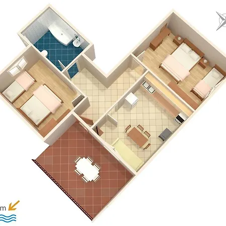 With A Swimming Pool Mali Rat Apartment Dugi Rat